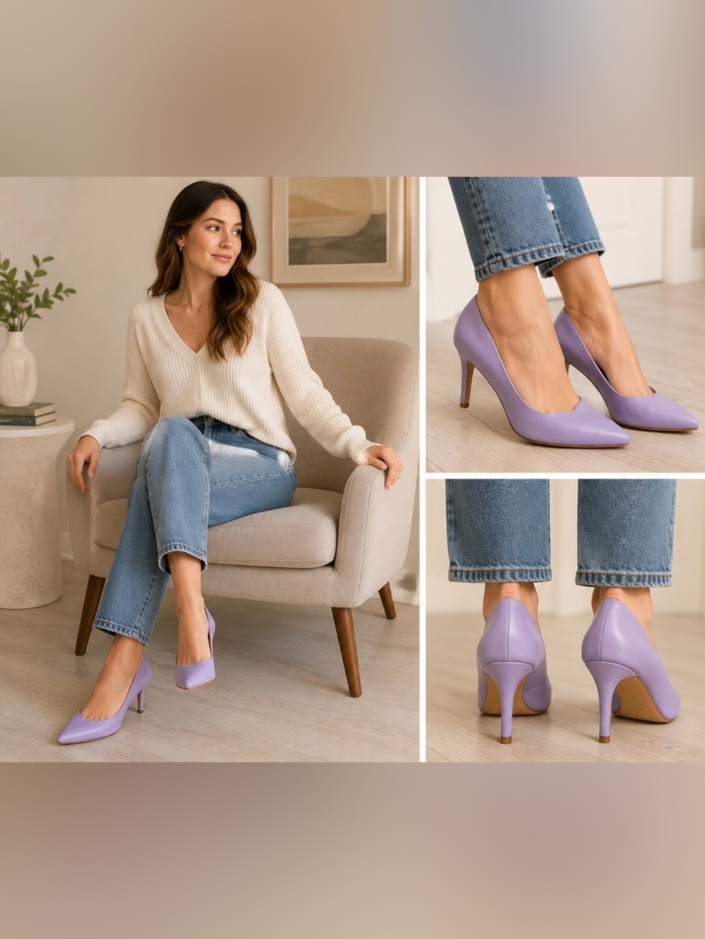 Nine West Lavender Pointed Toe Stiletto Heels Women’s Size 7M